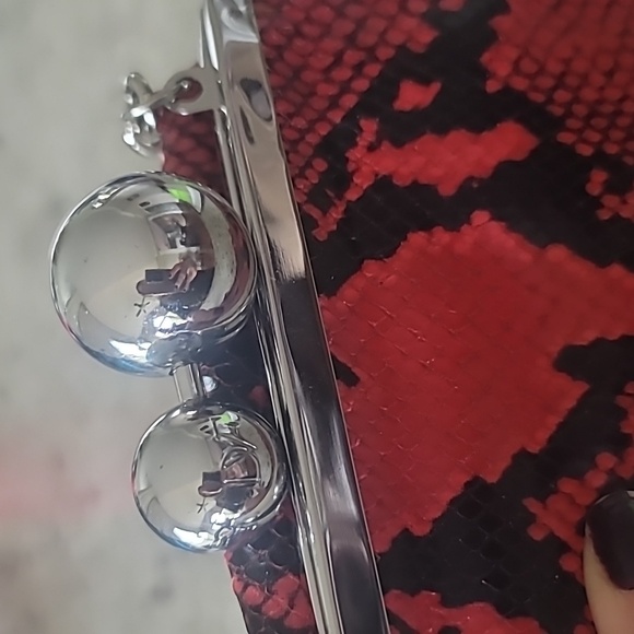 DVF Red Snakeskin Bag - Picture 3 of 4